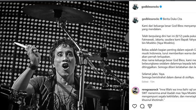Yaya Moektio Mantan Drummer God Bless Meninggal Dunia